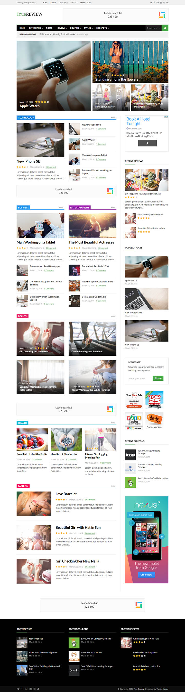 WordPress шаблон Theme Junkie TrueReview