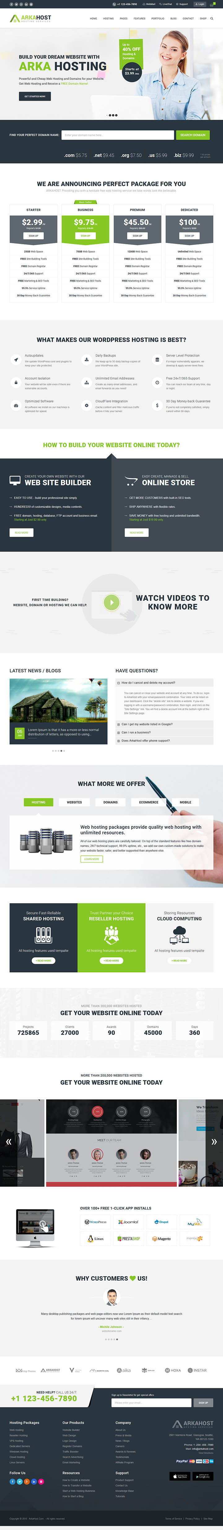 WordPress шаблон ThemeForest Arka Host