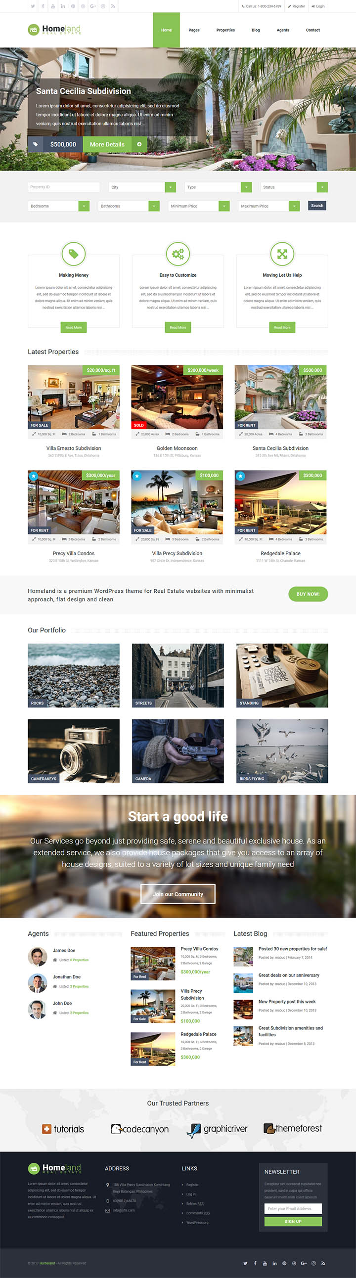 WordPress шаблон ThemeForest Homeland