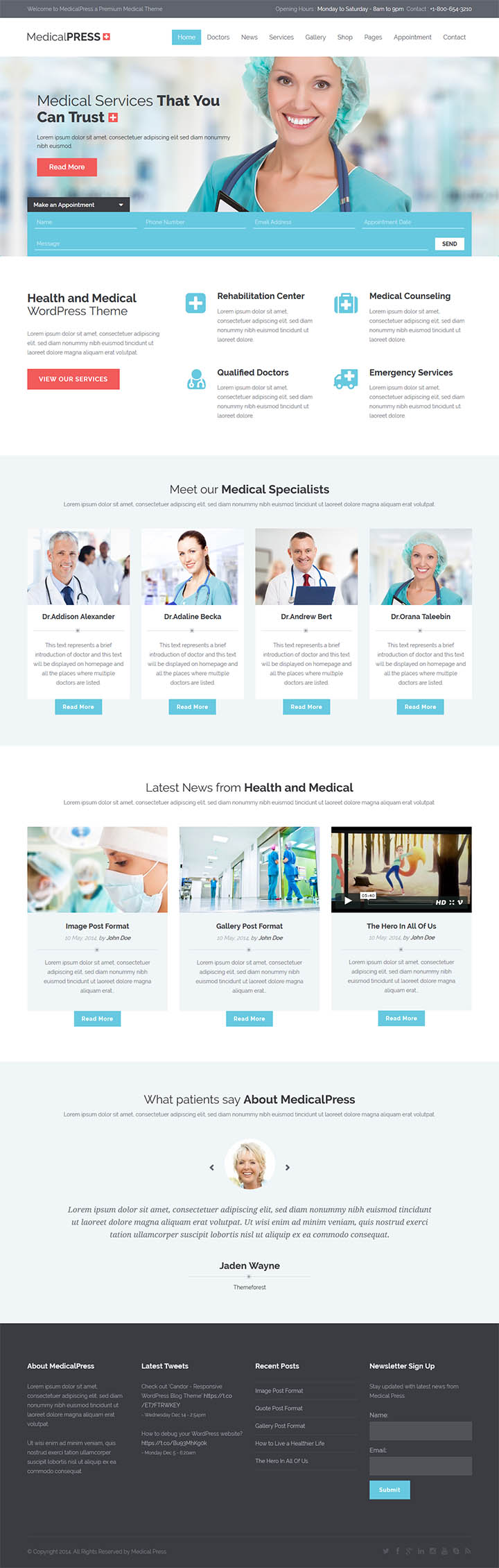 WordPress шаблон ThemeForest MedicalPress