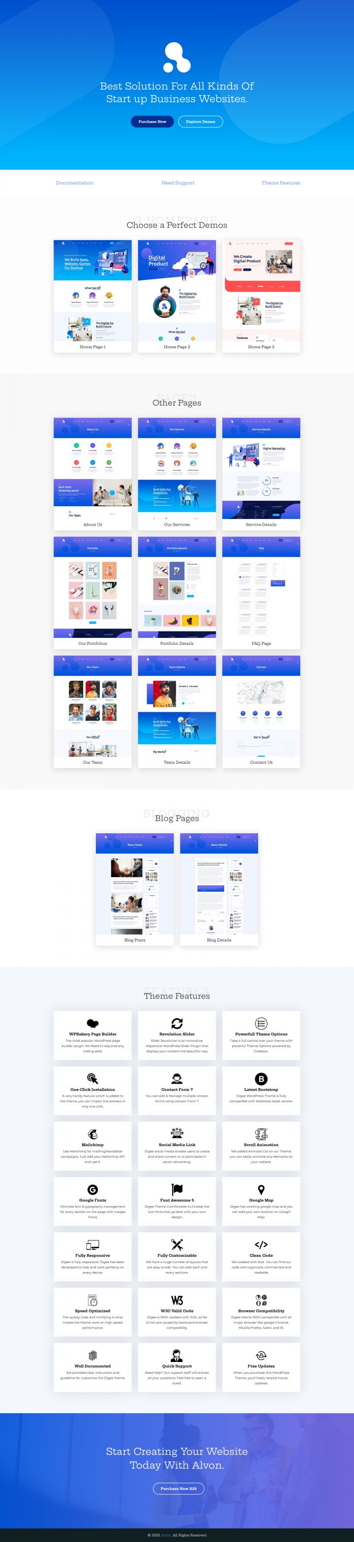 WordPress шаблон ThemeForest Alvon