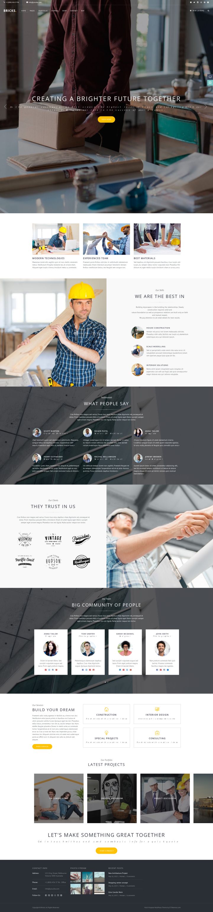 WordPress шаблон ThemeForest Bricks
