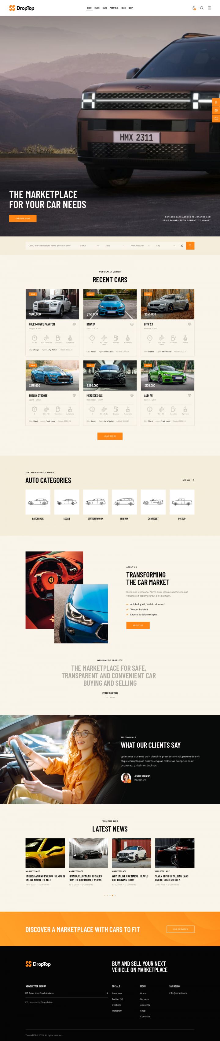 WordPress шаблон ThemeForest Drop-Top