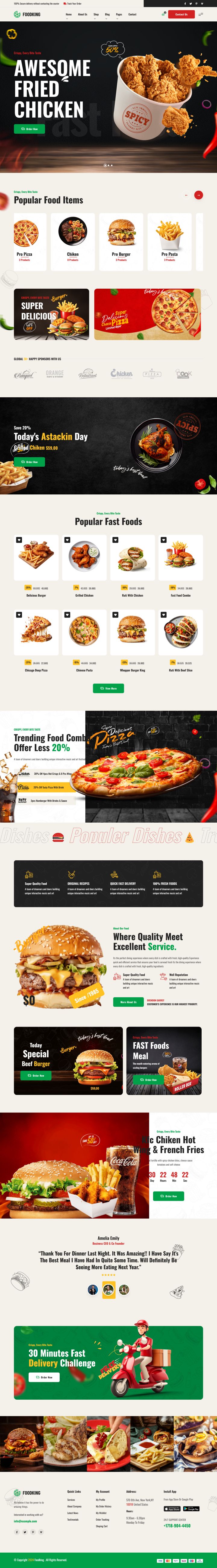 WordPress шаблон ThemeForest Foodking