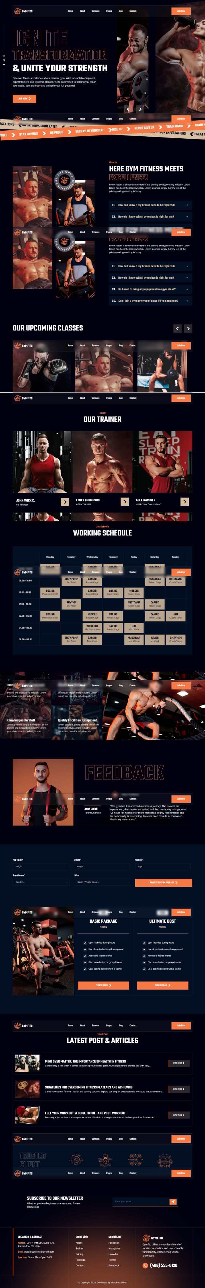 WordPress шаблон ThemeForest Gymfito