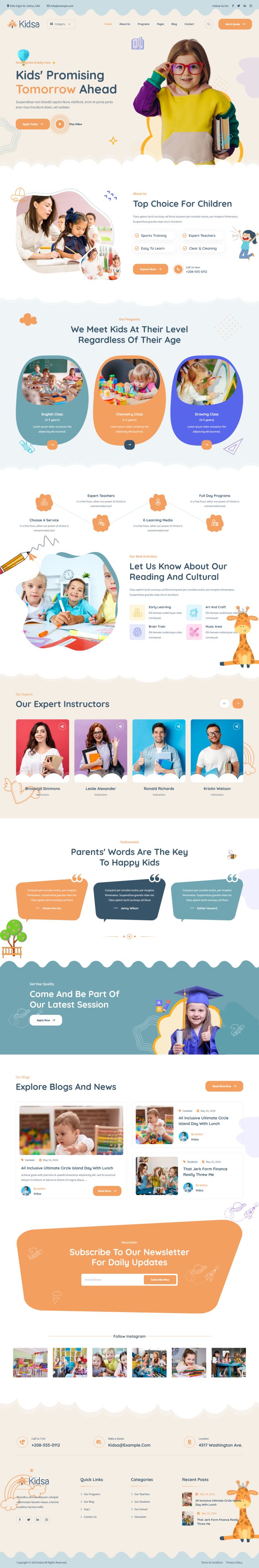 WordPress шаблон ThemeForest Kidsa