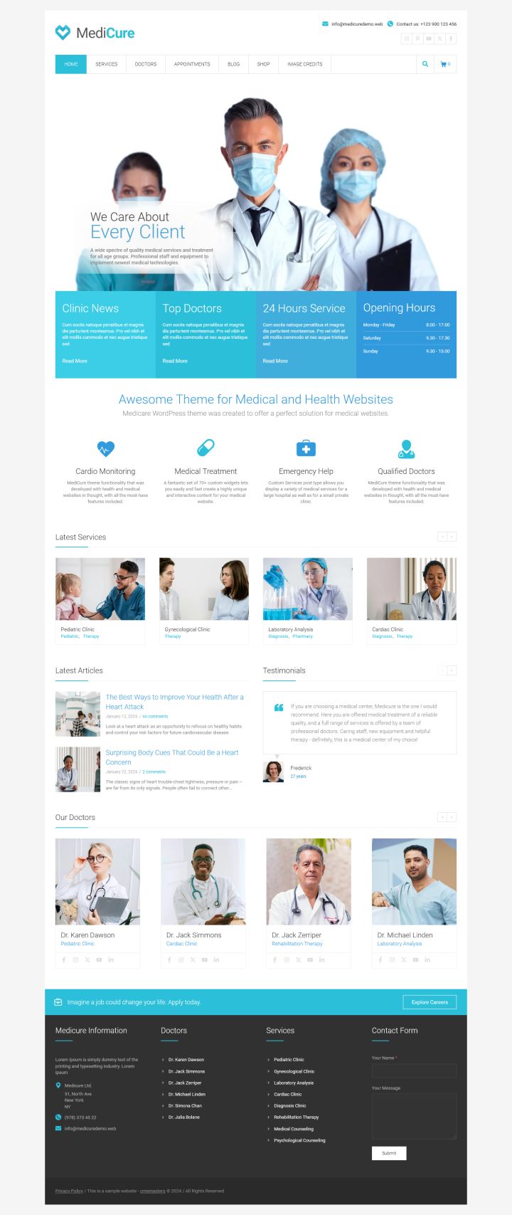 WordPress шаблон ThemeForest MediCure