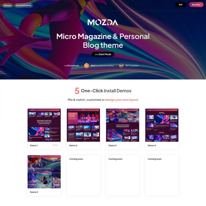 WordPress шаблон ThemeForest Mozda