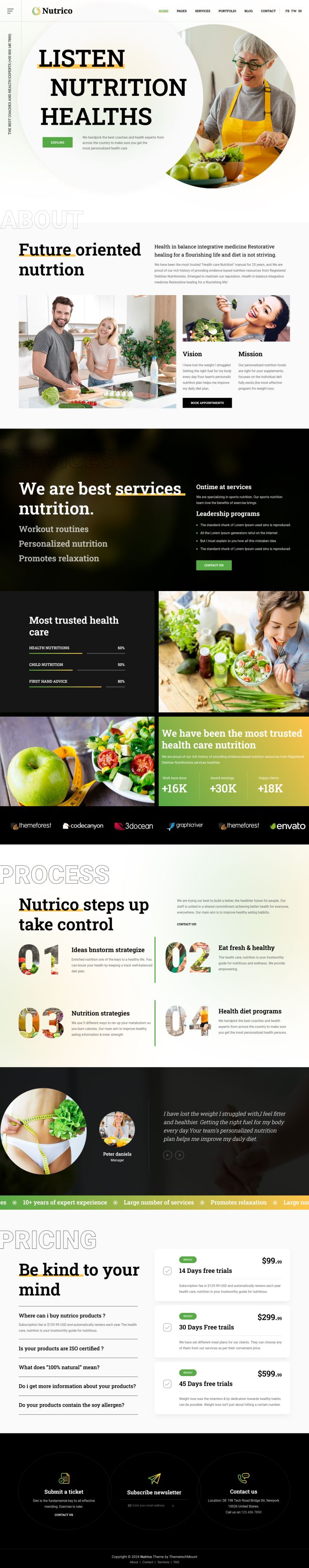 WordPress шаблон ThemeForest Nutrico