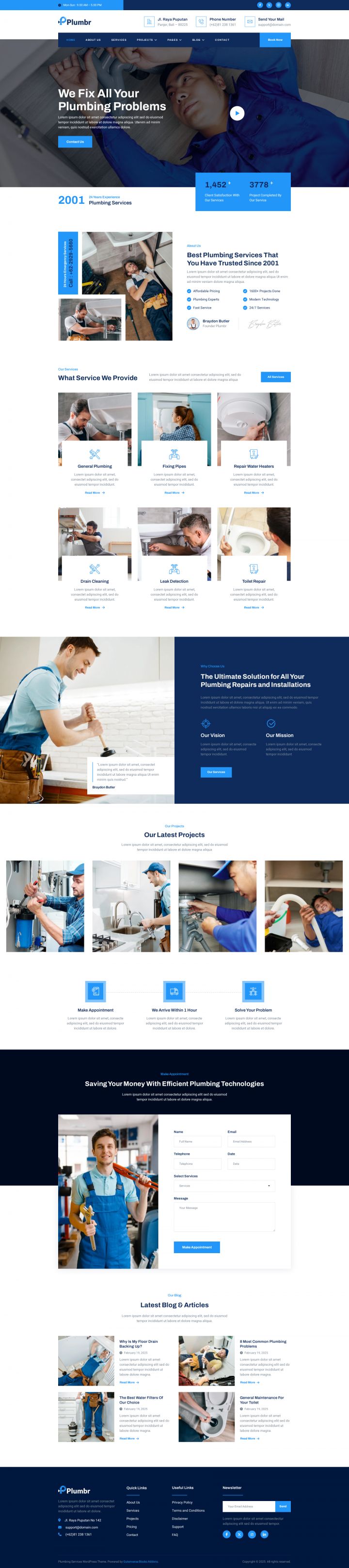 WordPress шаблон ThemeForest Plumbr