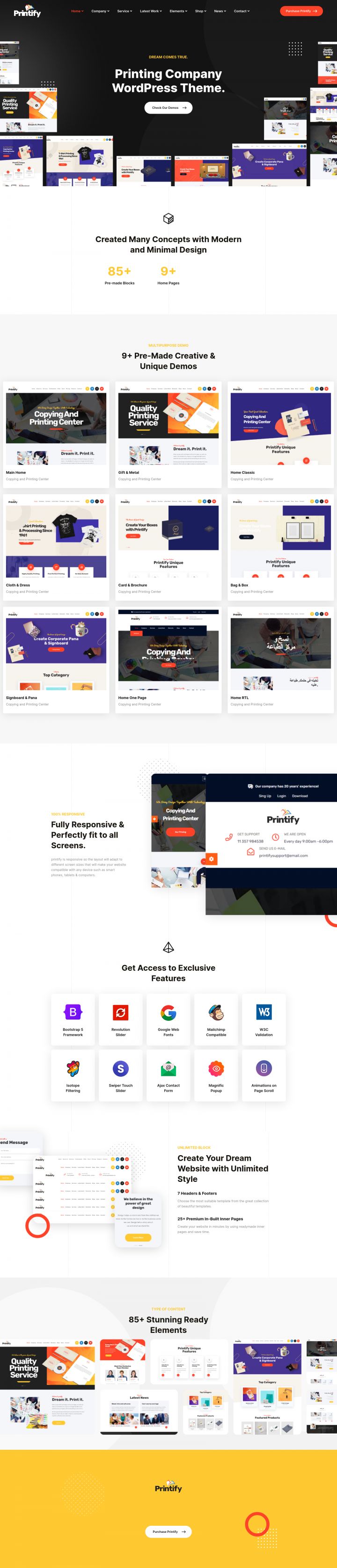 WordPress шаблон ThemeForest Printify