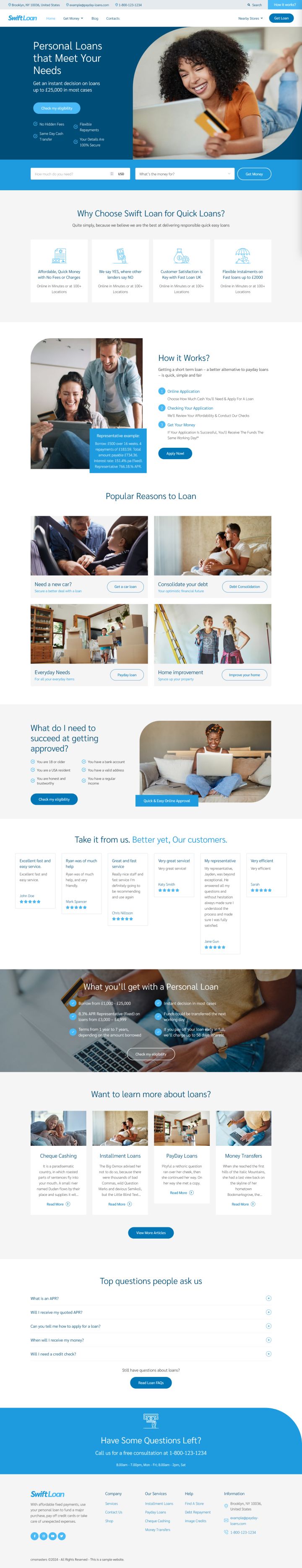 WordPress шаблон ThemeForest Swift Loan