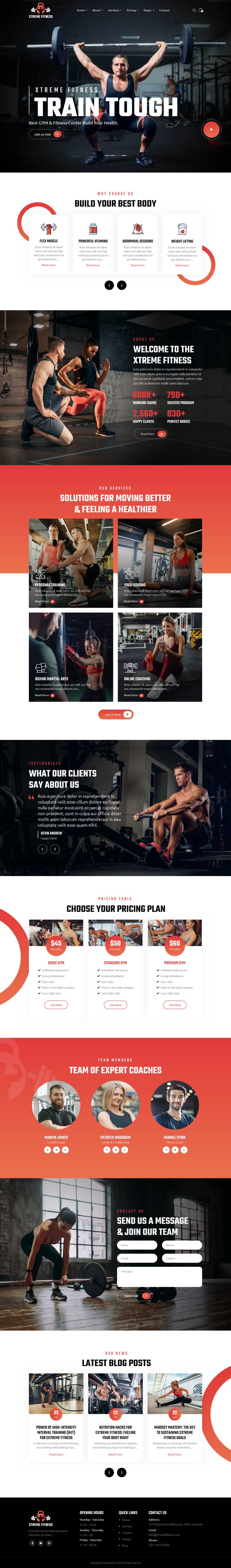 WordPress шаблон ThemeForest Xtreme Fitness