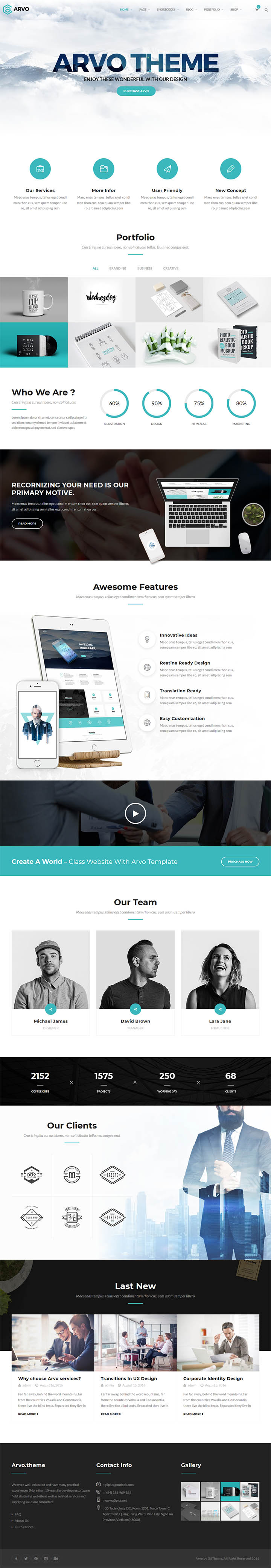 WordPress шаблон ThemeForest Arvo