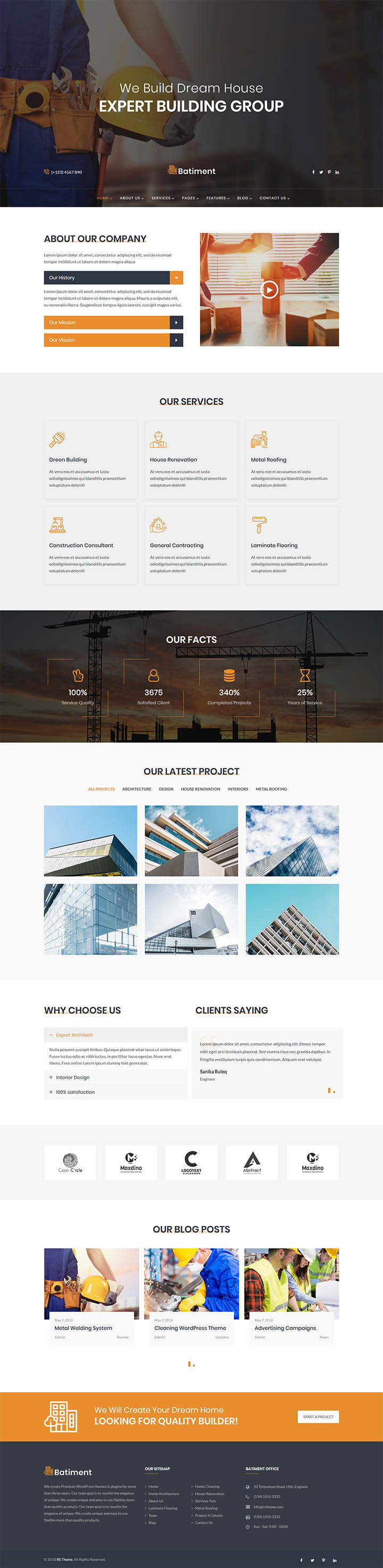 WordPress шаблон ThemeForest Batiment