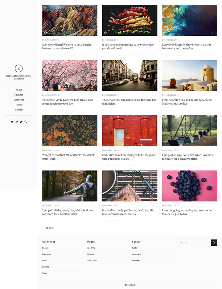 WordPress шаблон ThemeForest East