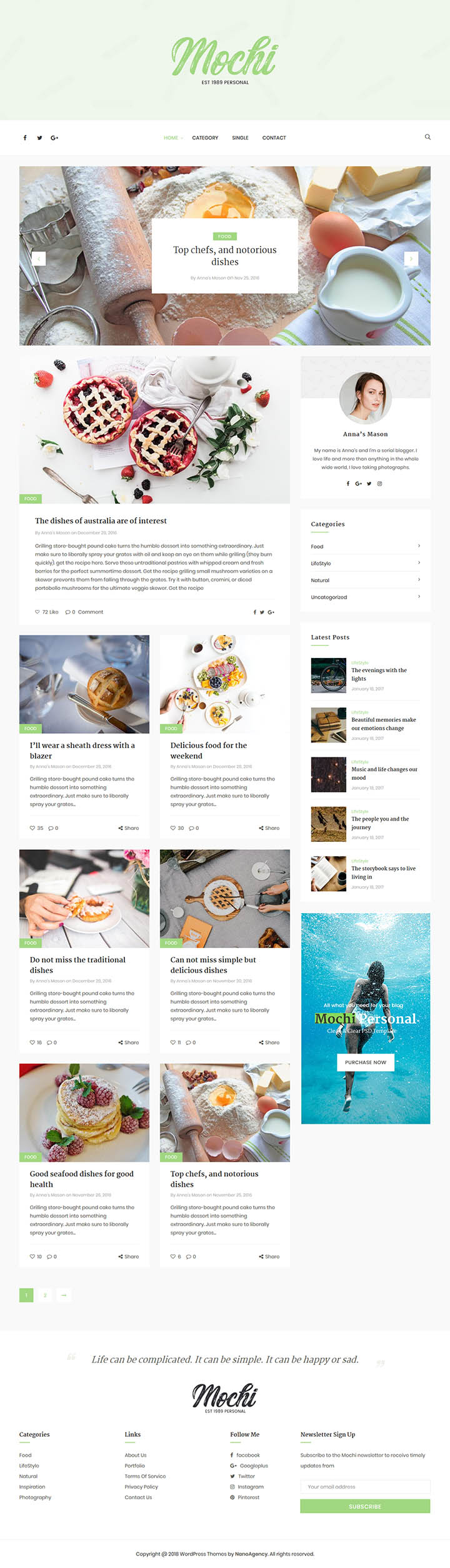 WordPress шаблон ThemeForest Mochi