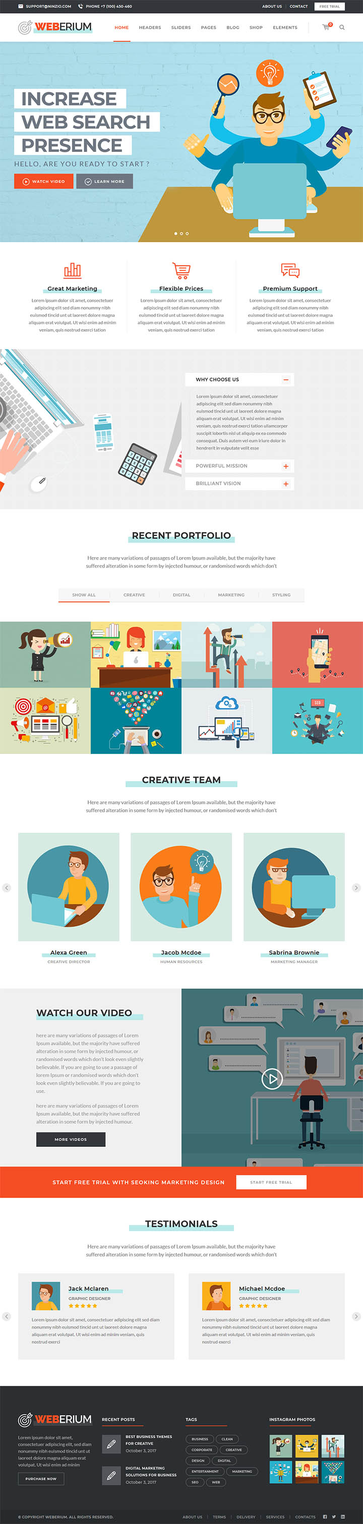 WordPress шаблон ThemeForest Weberium