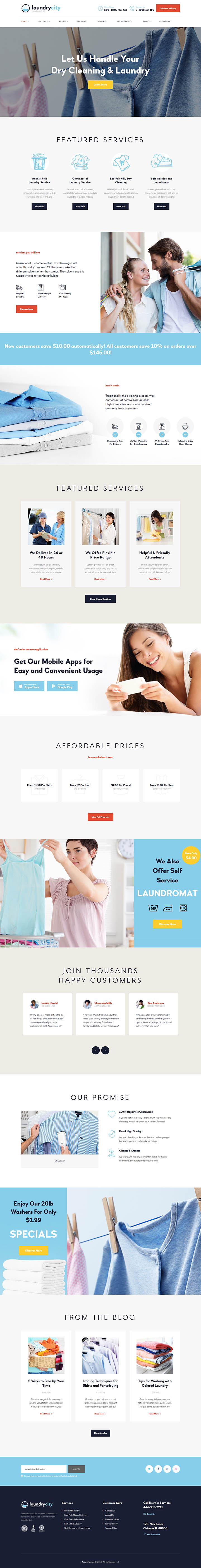 WordPress шаблон ThemeForest Laundry City