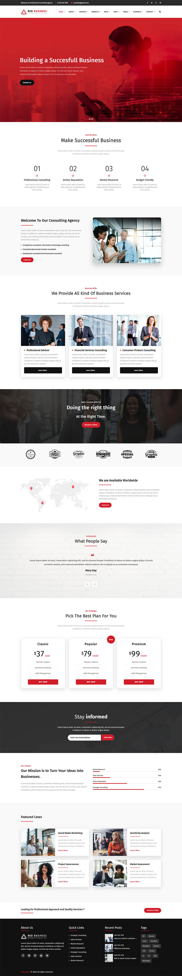 WordPress шаблон ThemeForest RedBiz