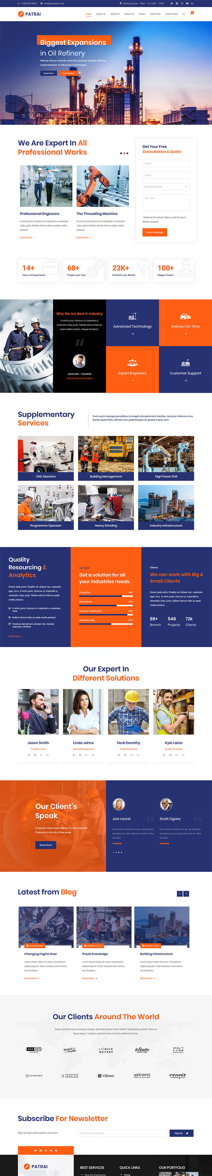 WordPress шаблон ThemeForest Patrai Industry