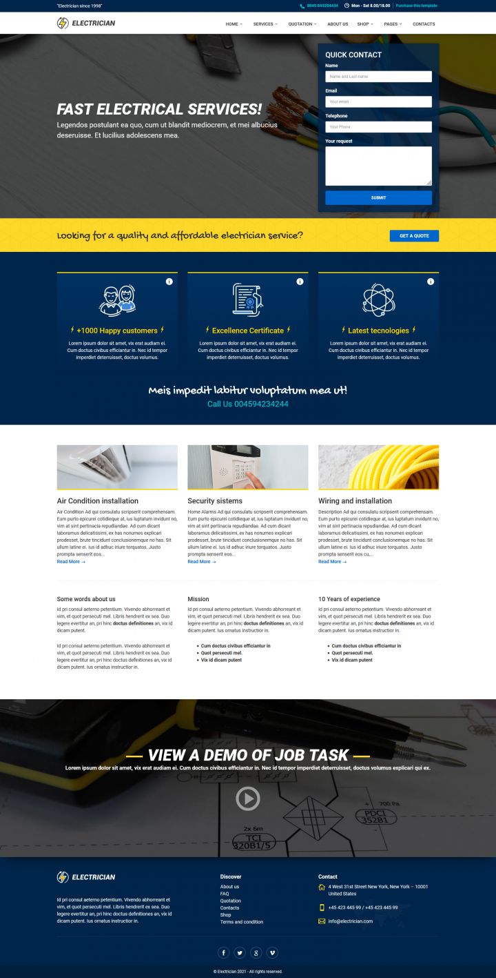 WordPress шаблон ThemeForest Electrician