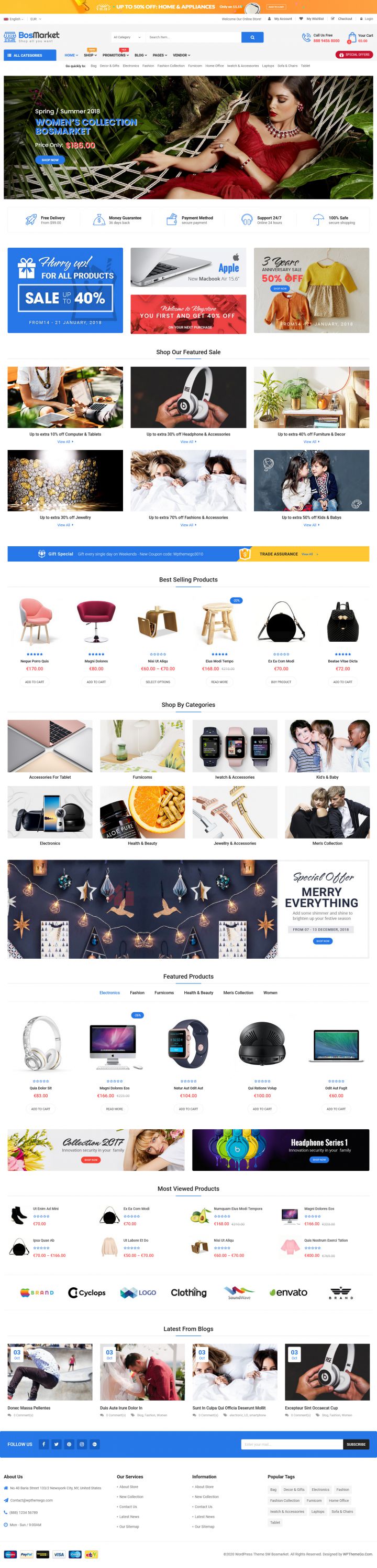 WordPress шаблон ThemeForest BosMarket