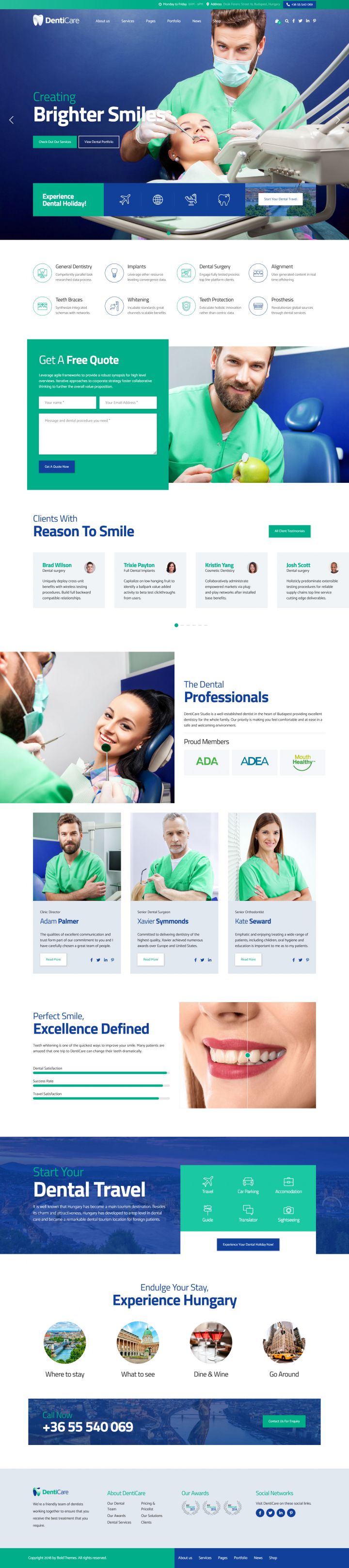 WordPress шаблон ThemeForest DentiCare