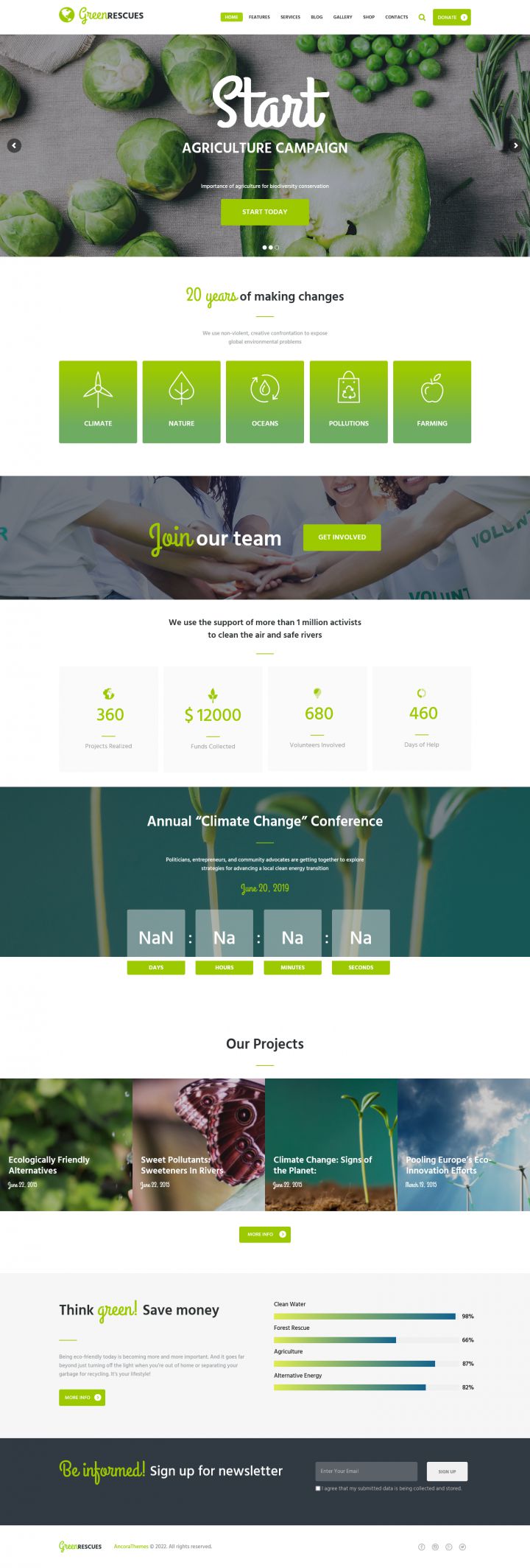 WordPress шаблон ThemeForest Green Rescues