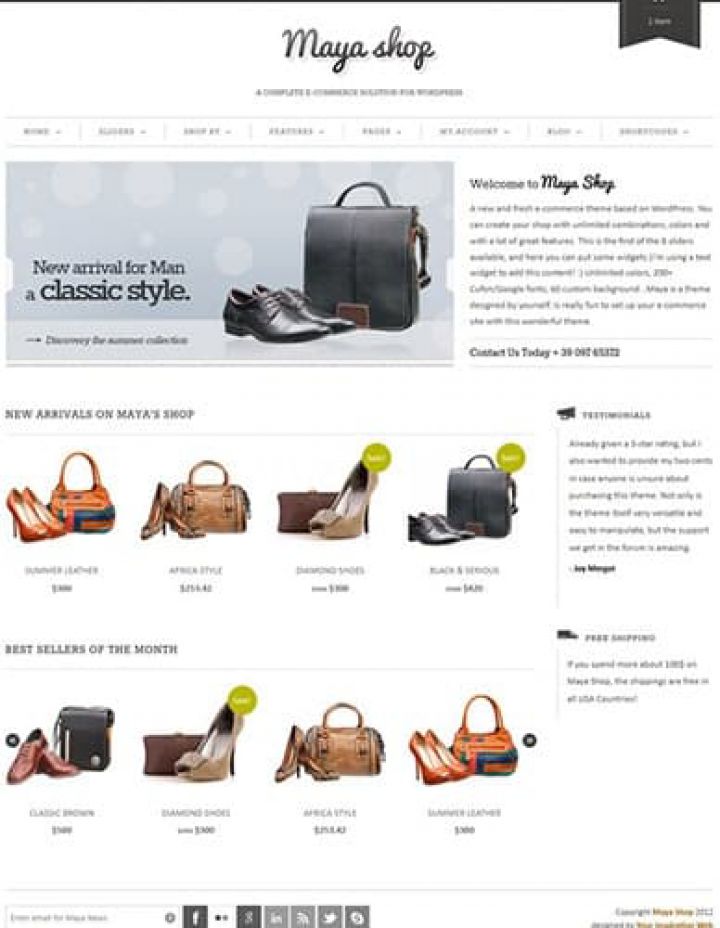 WordPress шаблон ThemeForest MayaShop