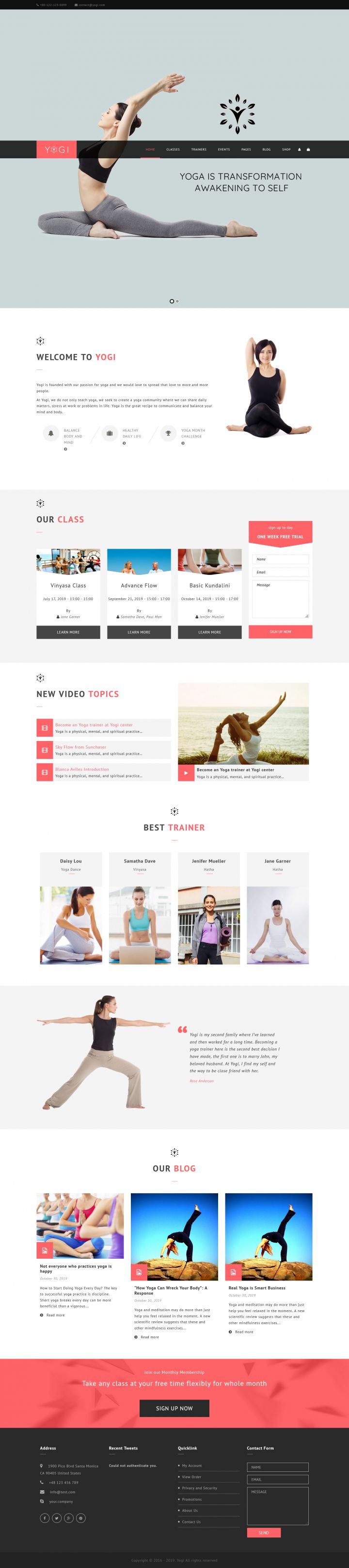 WordPress шаблон ThemeForest Yogi