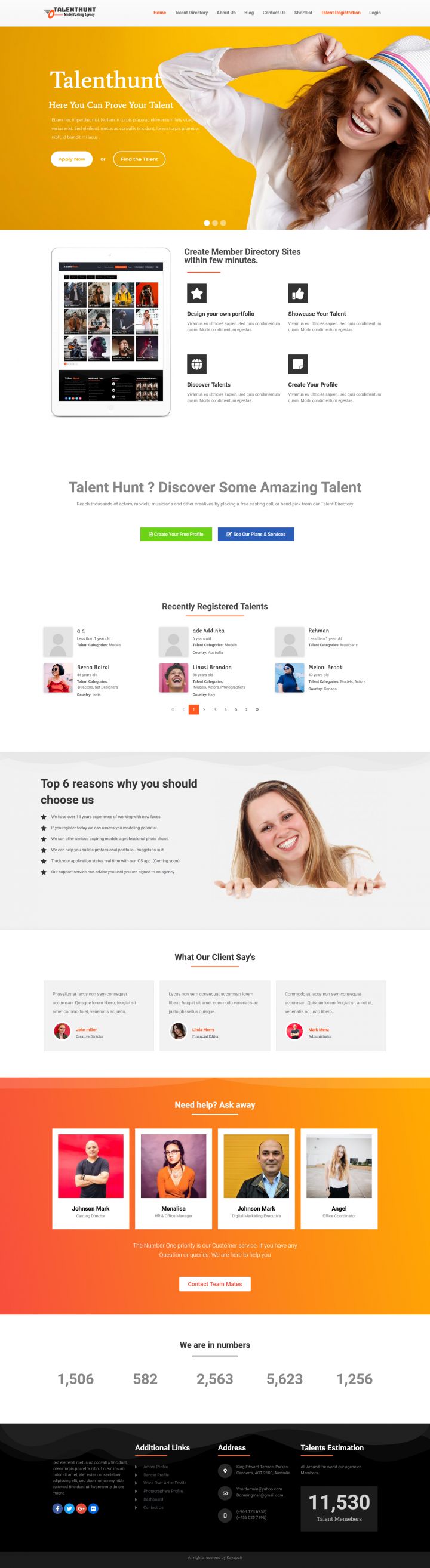 WordPress шаблон ThemeForest Talent Hunt