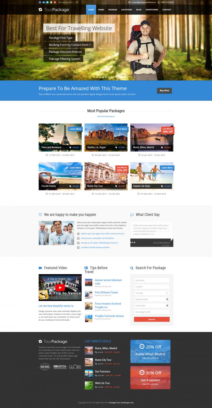 WordPress шаблон ThemeForest Tour Package