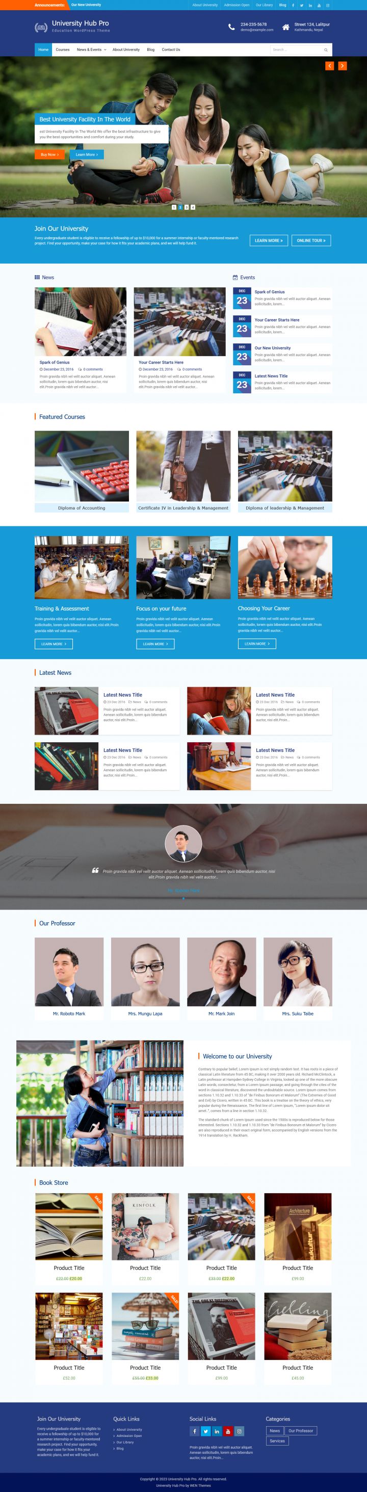 WordPress шаблон Theme Palace University Hub Pro