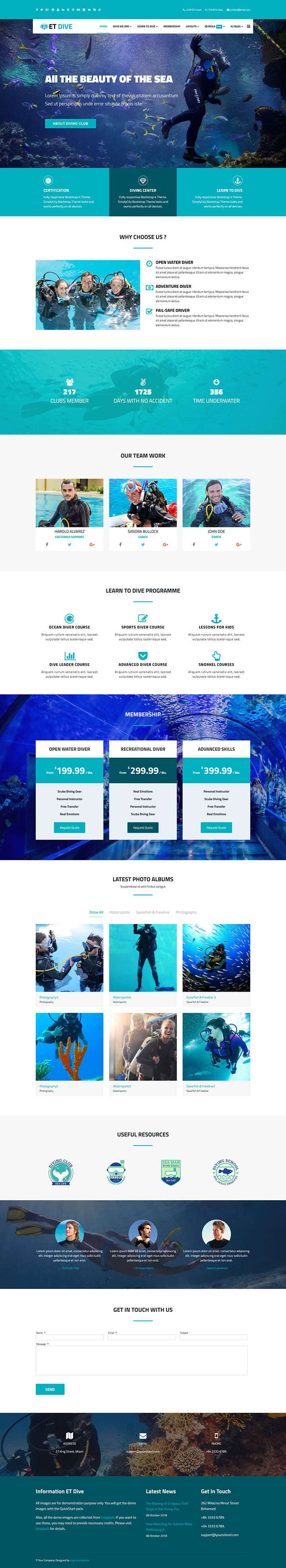 Joomla шаблон EngineTemplates Dive