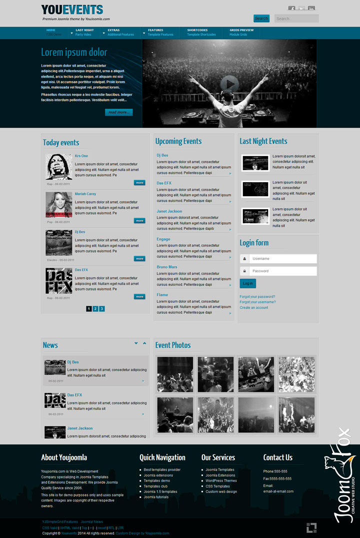 Joomla шаблон YouJoomla YouEvents